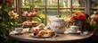 © Lasvu - Afternoon tea in a British tea room includes scones and cakes.