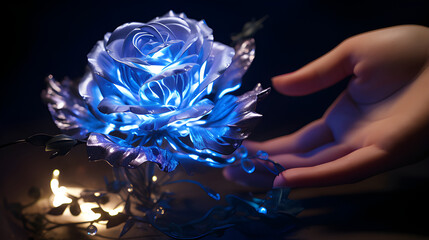 Wall Mural - Aqua Mirage: The Allure of Blue Fantasy Roses