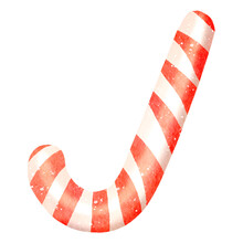Watercolor Candy Cane