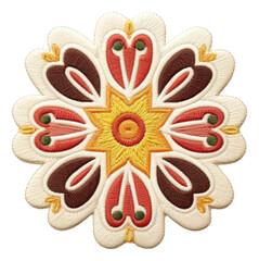 simple boho embroidery patch isolated.