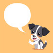 Cartoon a jack russell terrier dog with speech bubble for design.