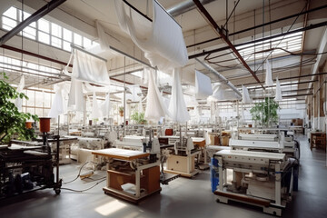 Technology equipment factory modern manufacture textile industrial fabric plant production business machine