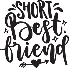 Wall Mural - friendship svg design, besties friends quotes, typography t-shirt design vector, isolated on white b