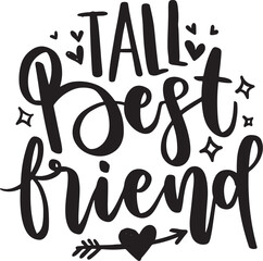 Wall Mural - friendship svg design, besties friends quotes, typography t-shirt design vector, isolated on white b