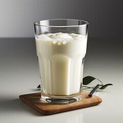 Wall Mural - A glass of fresh pure white milk