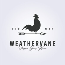 Logo For Countryside Or Rooster Or Weather Vane Or Farm And Ranch Vector Illustration Design