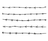 Fototapeta Miasto - Barbed wire on transparent png