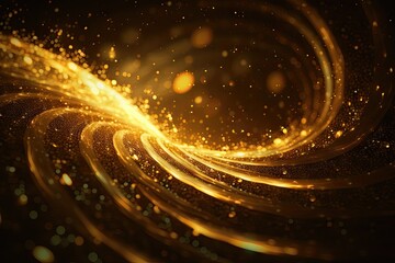 Canvas Print - cosmic elegance. shining nebula of light and color. golden swirls of universe. capturing cosmic beau