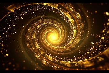 Canvas Print - cosmic elegance. shining nebula of light and color. golden swirls of universe. capturing cosmic beau