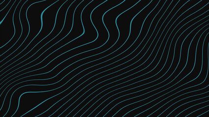 Wavy lines abstract minimal elegant dark motion background. Seamless looping for title background event