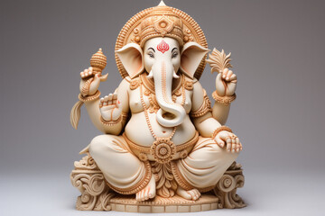 Wall Mural - lord ganesha sculpture on white background. Concept of Lord ganesha festival.