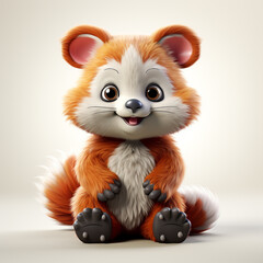 Wall Mural - 3d cartoon cute red panda