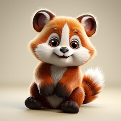 Poster - 3d cartoon cute red panda