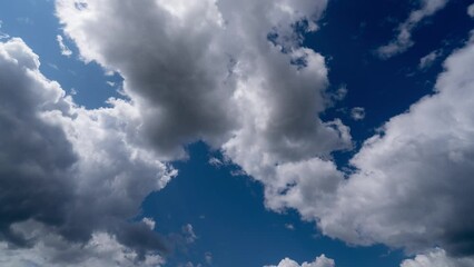 Wall Mural - open sky cloud blue outdoor moving cloud moving and transforming fast time lapse cloud beautiful sky
