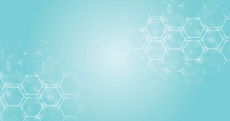 Aufkleber - Background of hexagon geometric blue pattern. healthcare medical and technology background.Graphic digital science concept design.