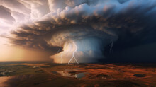The vortex of storm, cumulonimbus