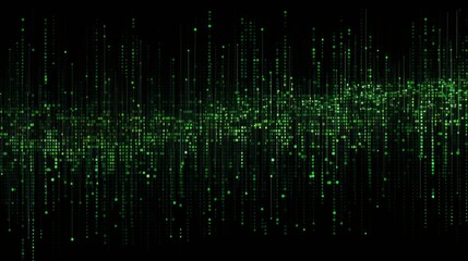 Green digital binary data on computer screen background. Matrix style
