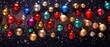 very beautiful and colorful christmas background with christmas balls baubles