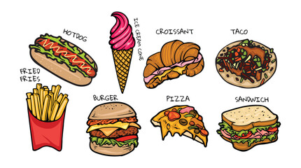 Wall Mural - fast food element design