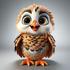 Sticker - 3d cartoon cute falcon bird