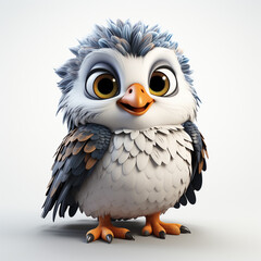 Poster - 3d cartoon cute falcon bird