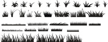 Grass Isolated Silhouettes Set Collection