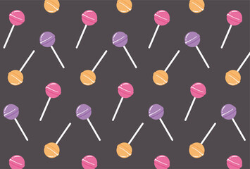 Wall Mural - seamless pattern with colorful lollipops for banners, cards, flyers, social media wallpapers, etc.