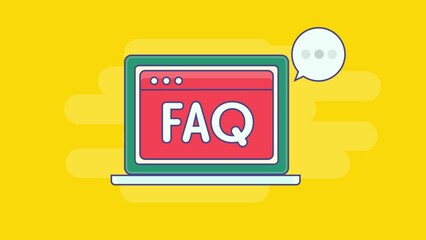 Wall Mural - frequently asked question, business website with faq page, customer browsing faq page online, animat