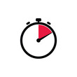 © IT'S ORA - 10 Minutes Analog Clock Icon white background.
