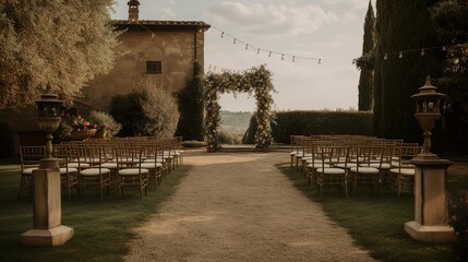 Boho and vintage wedding ceremony in an italian mansion 