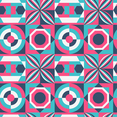 Wall Mural - Geometric seamless pattern.Abstract graphic vector illustration background.Multicolor repeat pattern for website, textile and paper. 