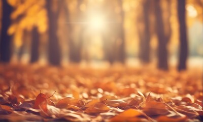 Wall Mural - Abstract autumn foliage bokeh backdrop