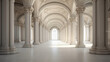 Classic ancient european bulding in marble with pillars and natural light 