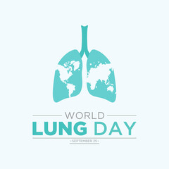 Sticker - World lung day. Vector illustration of World lung day awareness poster with healthy lungs and inhaler.