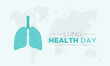 Lung health day. Vector illustration of world lung health day awareness poster with healthy lungs and inhaler.