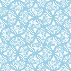 Wall Mural - Art deco style abstract sea shells geometric forms seamless pattern