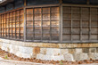 Gradient color wooden wall of traditional Japanese house