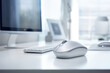 White keyboard office mouse equipment technology workplace business computer work