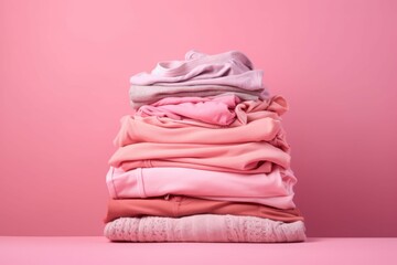 Stack pink clothes things. Generate Ai