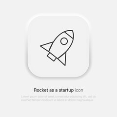 Wall Mural - Rocket vector icon. Startup business launch symbol isolated. Vector EPS 10