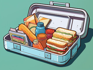 An Illustration of a 90s Lunchbox