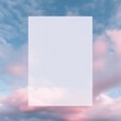 A beautiful white rectangular cloud floats peacefully in the sky, capturing a stunning outdoor screenshot of nature's majestic beauty