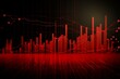 Red background with graph and financial crisis impact. Generative AI