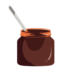 Wall Mural - Organic chocolate jar, fresh and delicious sweetness