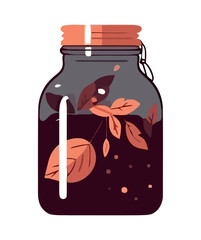 Wall Mural - Fresh organic herb drink in a bottle icon