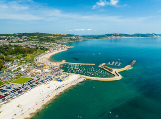 Wall Mural - Lyme Regis from a drone, Jurassic Coast, Dorset, England, Europe