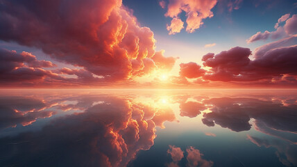 Wall Mural - beautiful evening sky at sea