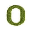 © zayatssv - green grass forming number zero, 0, alphabet text font character isolated on white in nature, growth and eco environment concept.