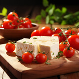 Fototapeta Miasto - feta cheese and tomatoes