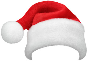 Wall Mural - Santa Claus red hat or Christmas red cap isolated on transparent background. High quality mask edges